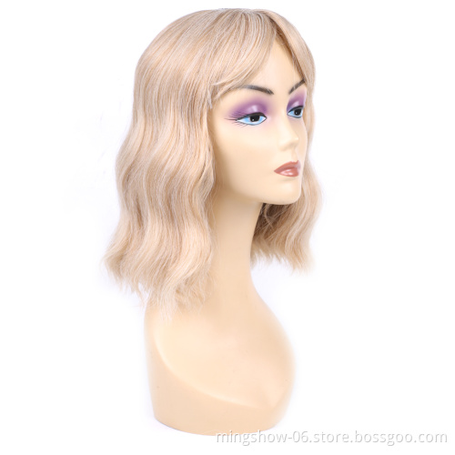High quality premium lace frontal synthetic brown wigs heat resistant